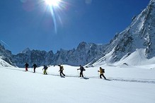 Splitboarding in Chamonix.  The Sunday Times